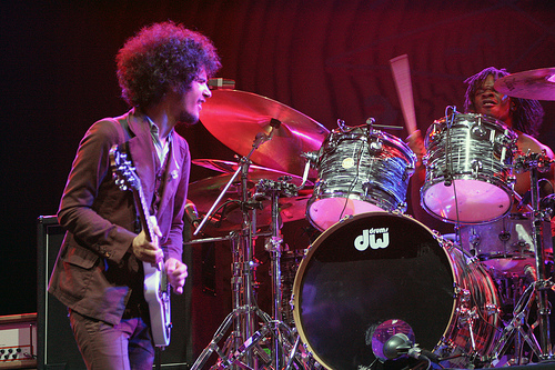 The Mars Volta performs at the Movistar Arena in Santiago, Chile in 2008.