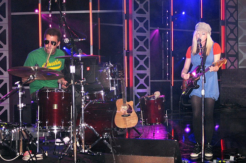 The Ting Tings perform at the SXSW festival in Austin, Texas in 2008.