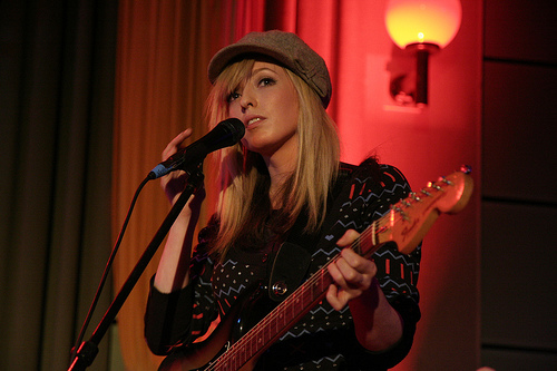 Katie White of The Ting Tings performs at the BBC Introducing Night in 2008.