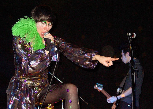 Karen O and Nick Zinner, of the Yeah Yeah Yeahs, perform at the Bowery Ballroom in New York City in 2006.